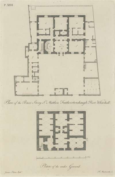 Image of Plan of the Base Story S:r Matthew Featherstonehaugh Bart. Whitehall; Plan of the Under Ground [Dover House]