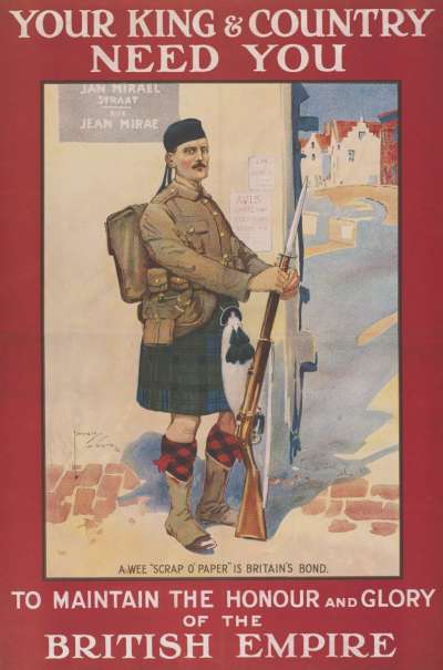 Image of Your King & Country Need You to Maintain the Honour and Glory of the British Empire. A Wee “Scrap o’ Paper” is Britain’s Bond.