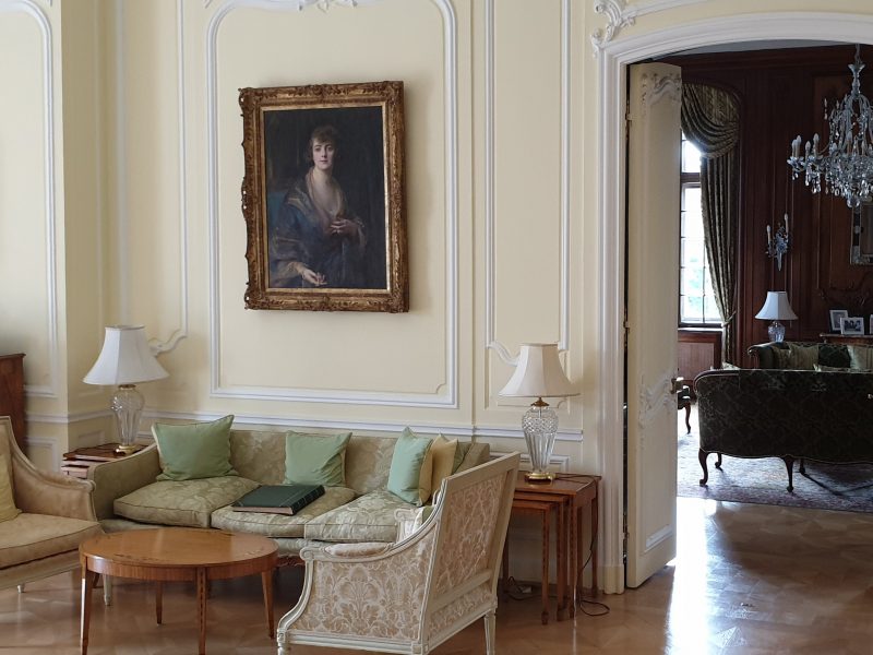 interior in the British Residence Budapest showing a portrait of a woman