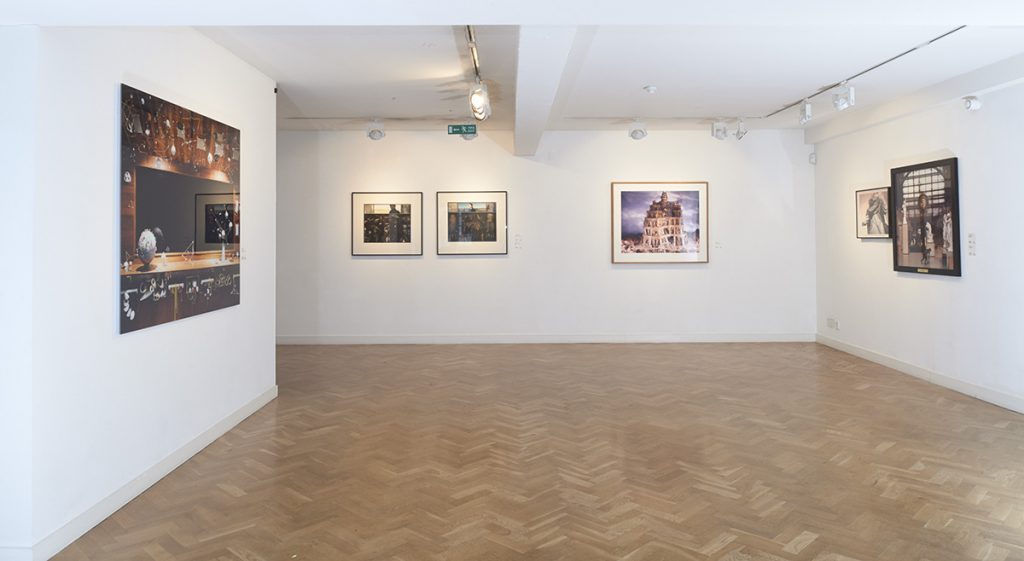 display space showing an exhibition of contemporary works